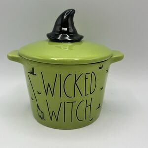 New Rae Dunn WICKED WITCH Green Canister Casserole  w/Lid